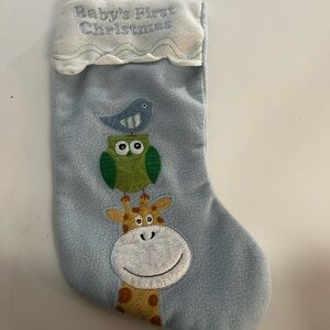 Baby's First Christmas Stocking with Animal Design